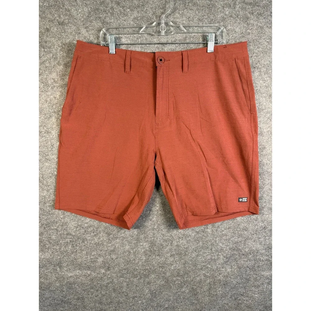 Salty Crew Mens‎ Hybrid Shorts Rust Orange Size 38 Quick Dry Stretch Walkshorts